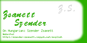 zsanett szender business card